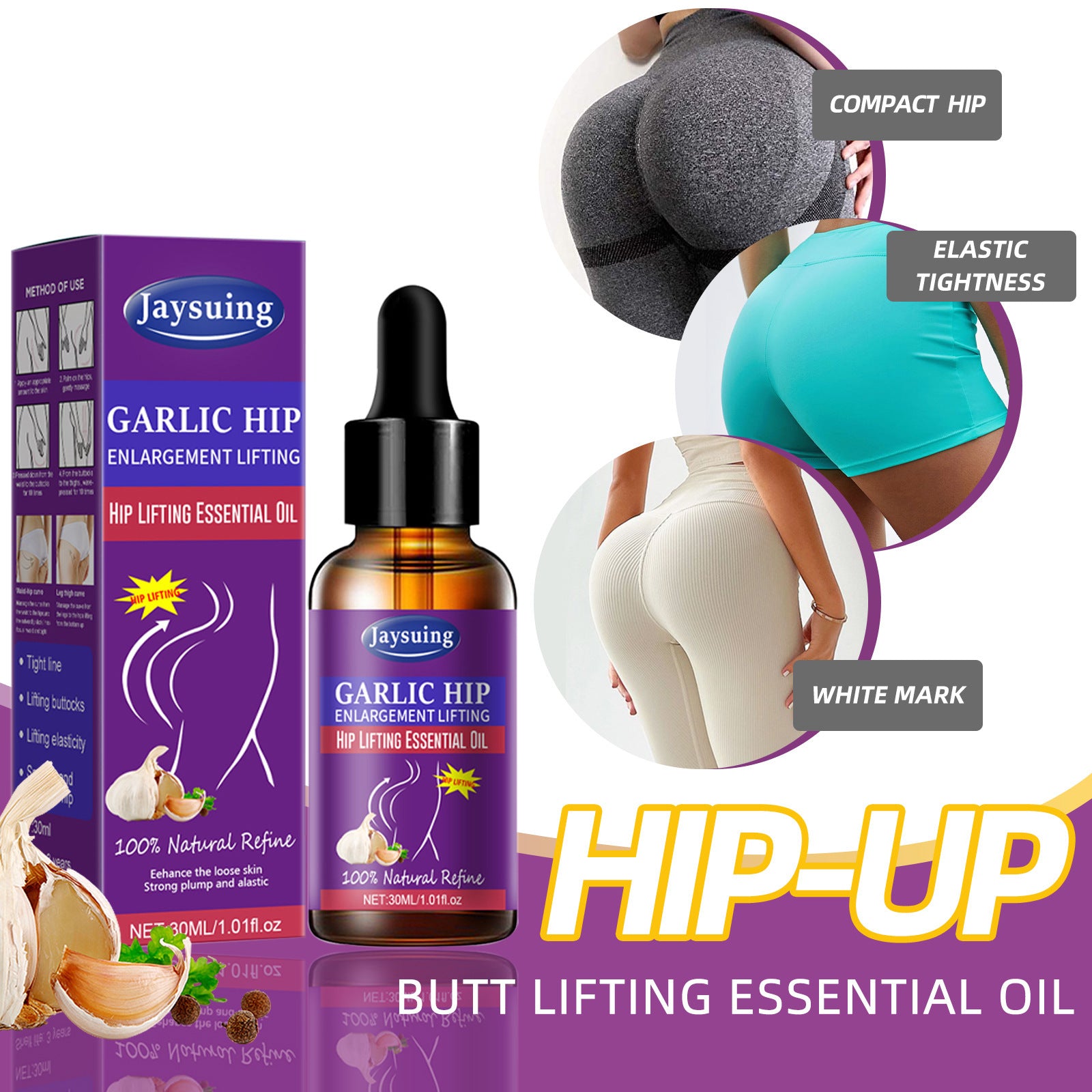 Tight Care Massage, Hip Lifting, Garlic Essential Oil