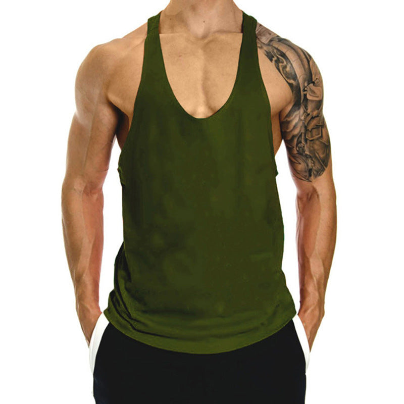 Muscle Gym Loose Leisure Sports Vest Men's I-shaped Breathable Sleeveless T-shirt