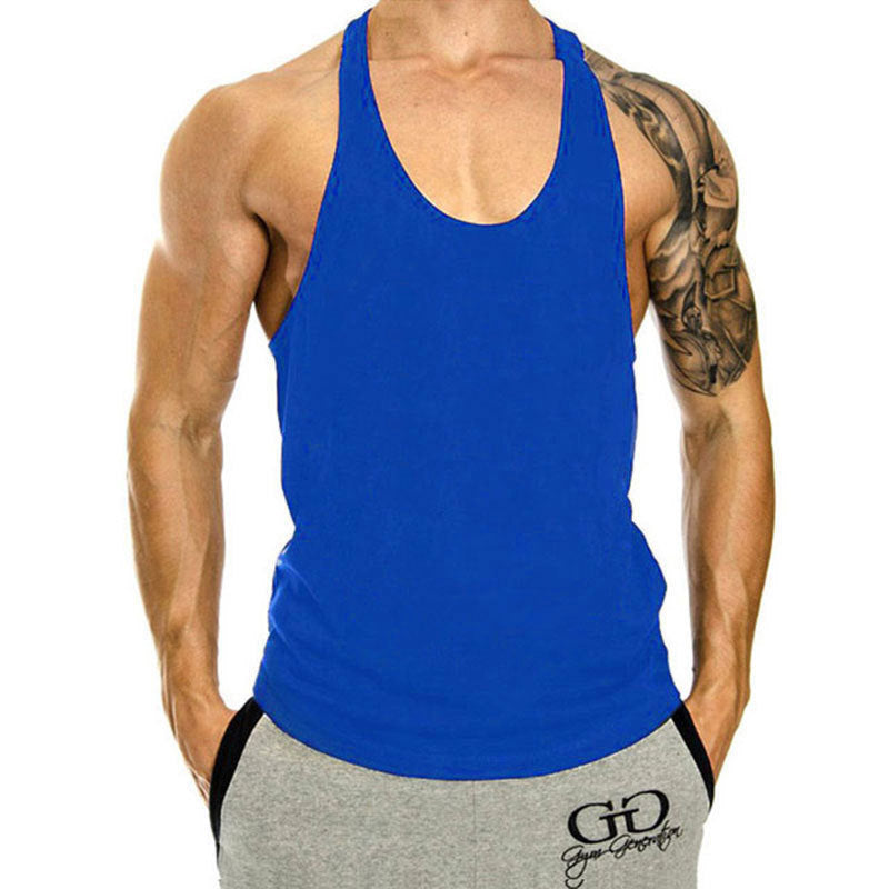 Muscle Gym Loose Leisure Sports Vest Men's I-shaped Breathable Sleeveless T-shirt