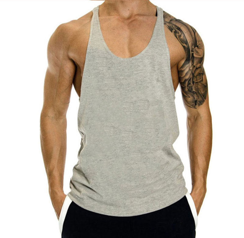 Muscle Gym Loose Leisure Sports Vest Men's I-shaped Breathable Sleeveless T-shirt