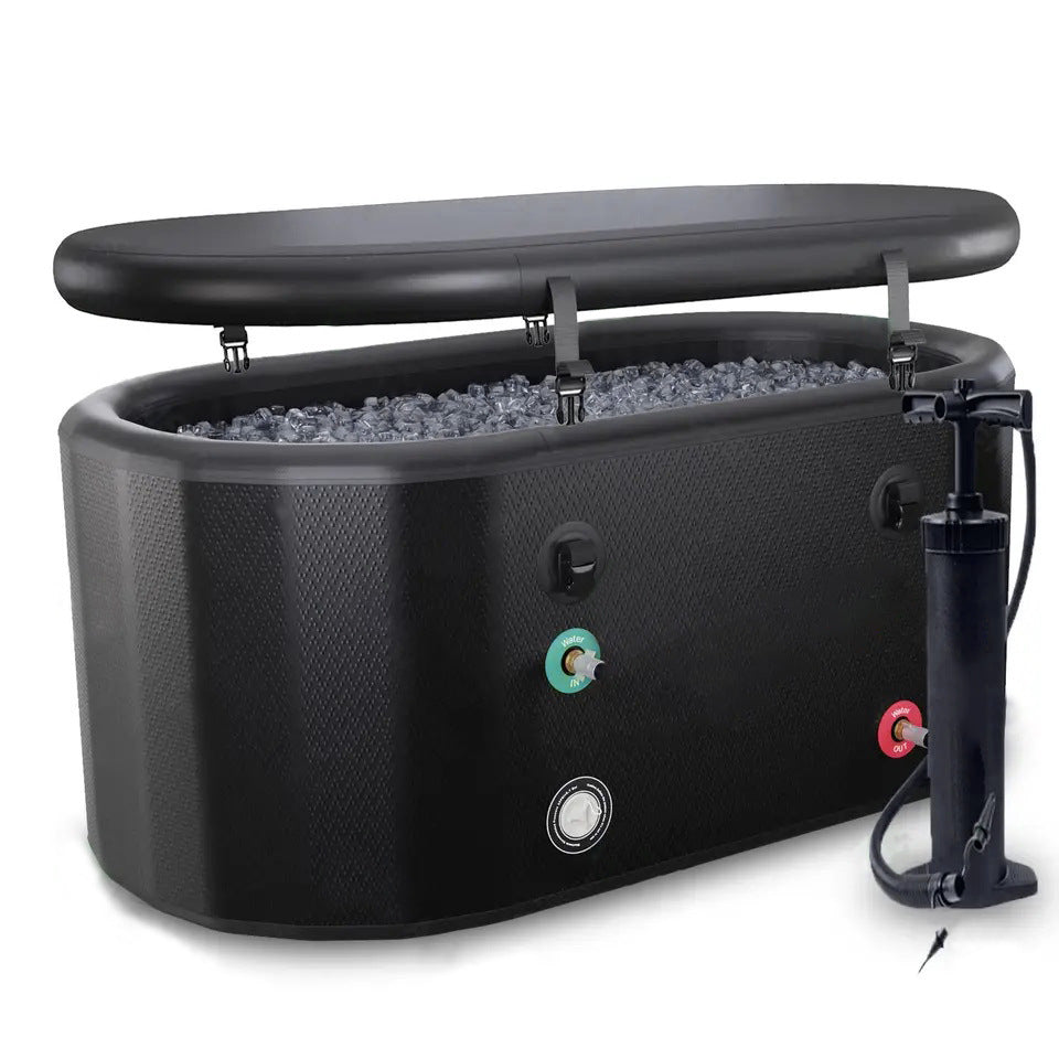 Outdoor Inflatable Ice Bucket Portable Storage Fitness Bath Bucket Indoor Spa Cold Therapy Heating Ice Bath Brushed Bucket