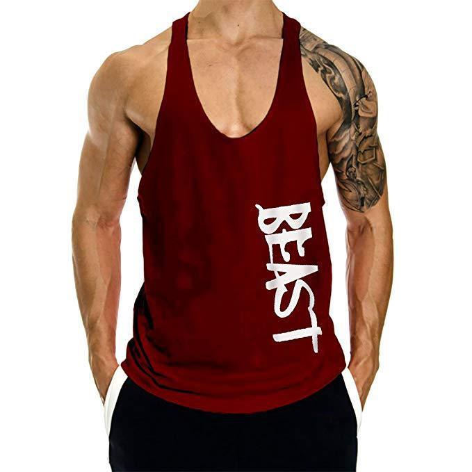 Muscle Gym Loose Leisure Sports Vest Men's I-shaped Breathable Sleeveless T-shirt