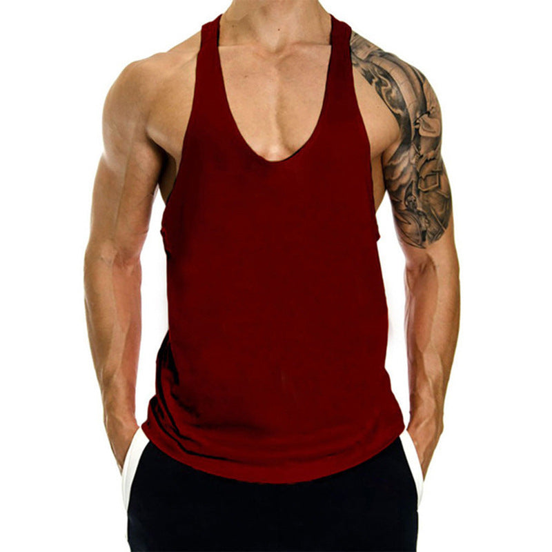 Muscle Gym Loose Leisure Sports Vest Men's I-shaped Breathable Sleeveless T-shirt